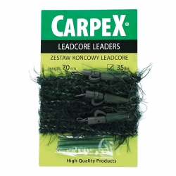 Zestaw końcowy lead core, 45LB, 70cm, 3szt. green/black with grass